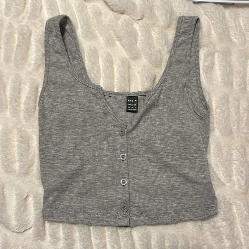 Gray SHEIN cropped tank